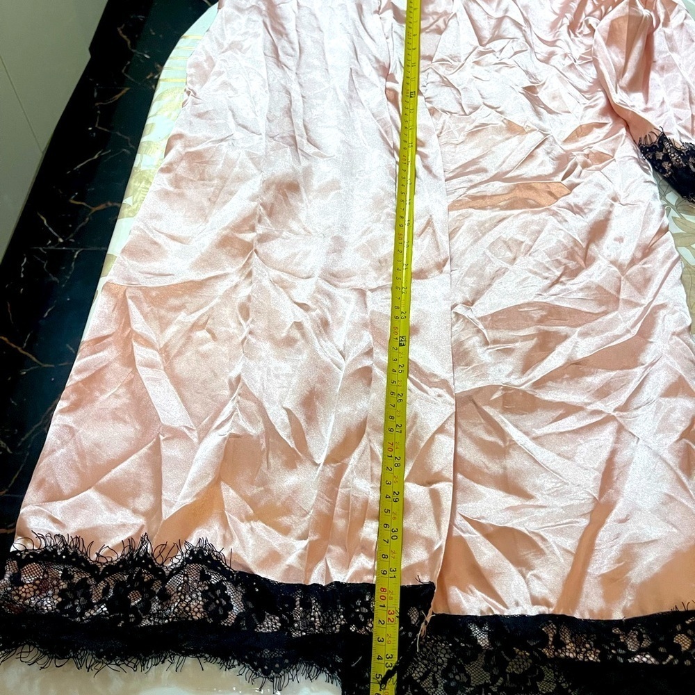 Set Of 2 Silk Satin Robe Wedding Kimono Dressing Gown Sleepwear Bathrobe Size M - Picture 6 of 12